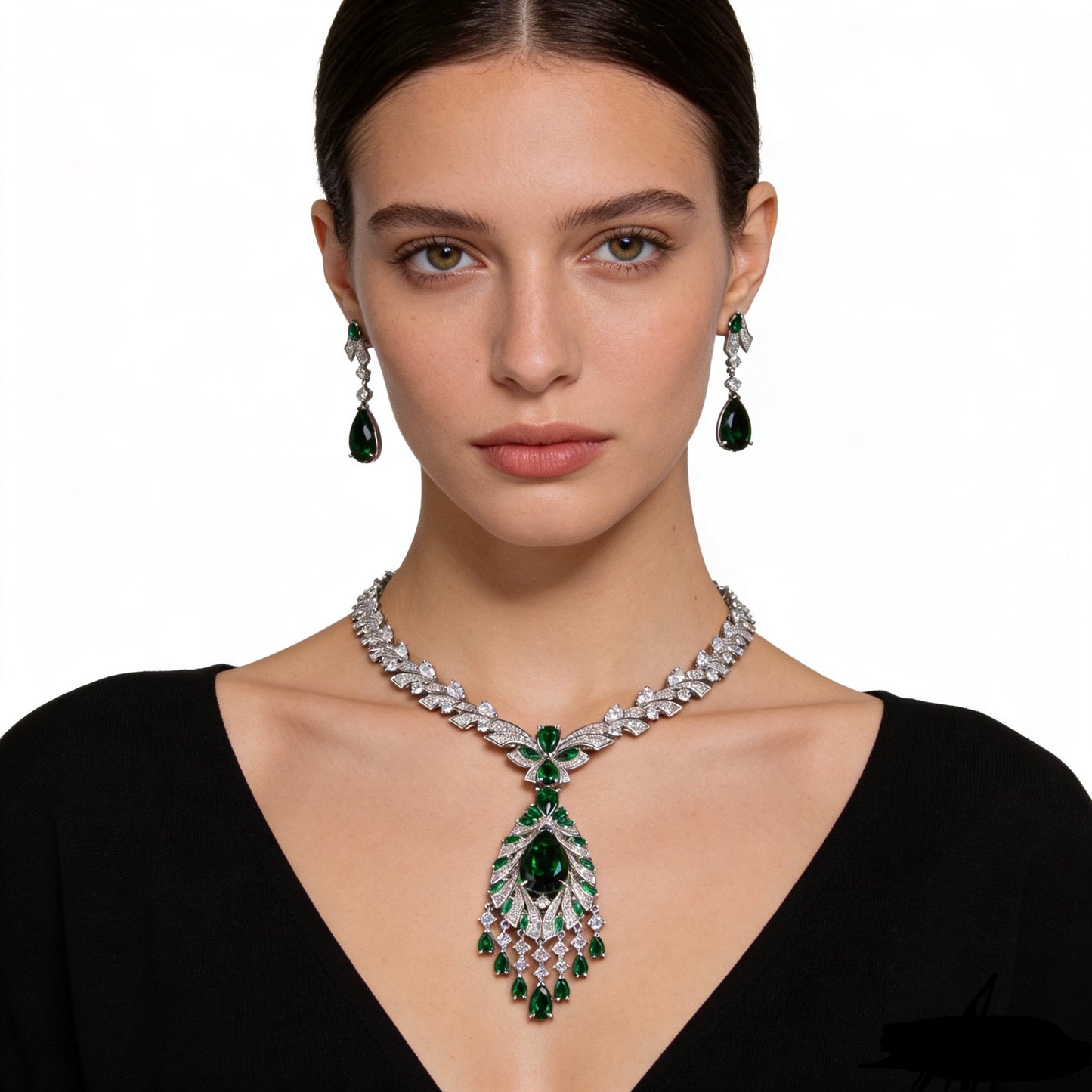 Luxury Green CZ Earrings