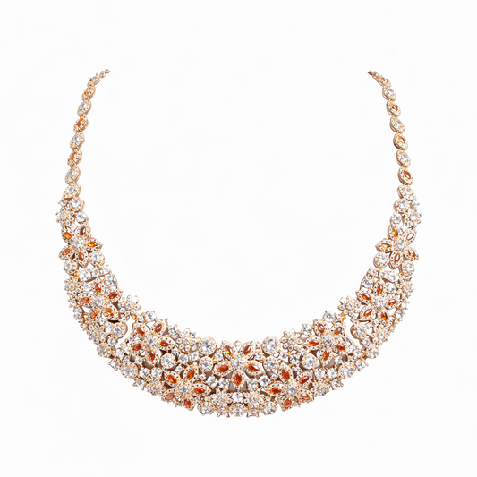 Amber Bloom CZ Necklace