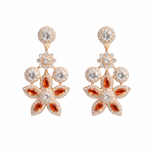 Amber Bloom CZ Earrings
