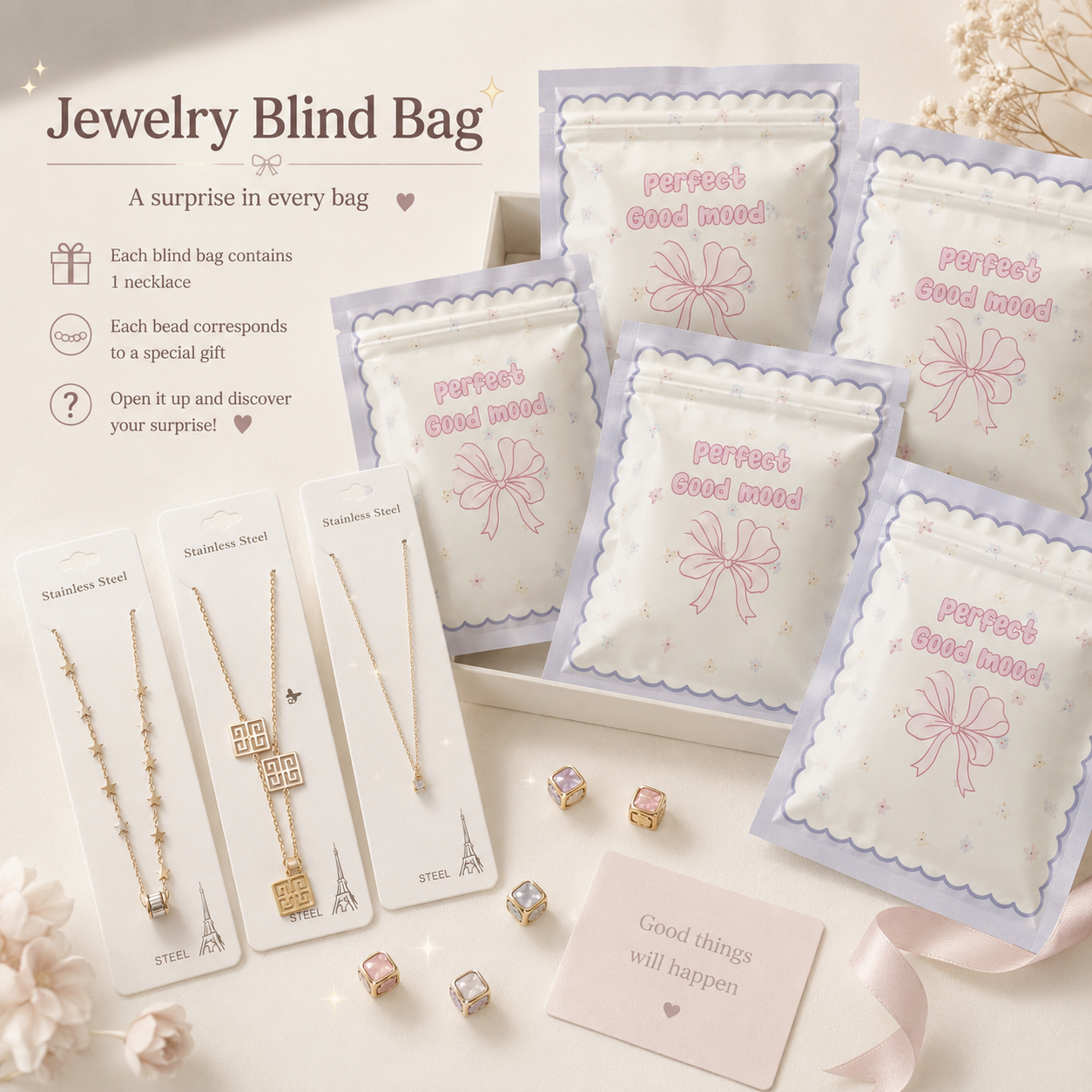 Stainless Steel Necklace Blind Bags
