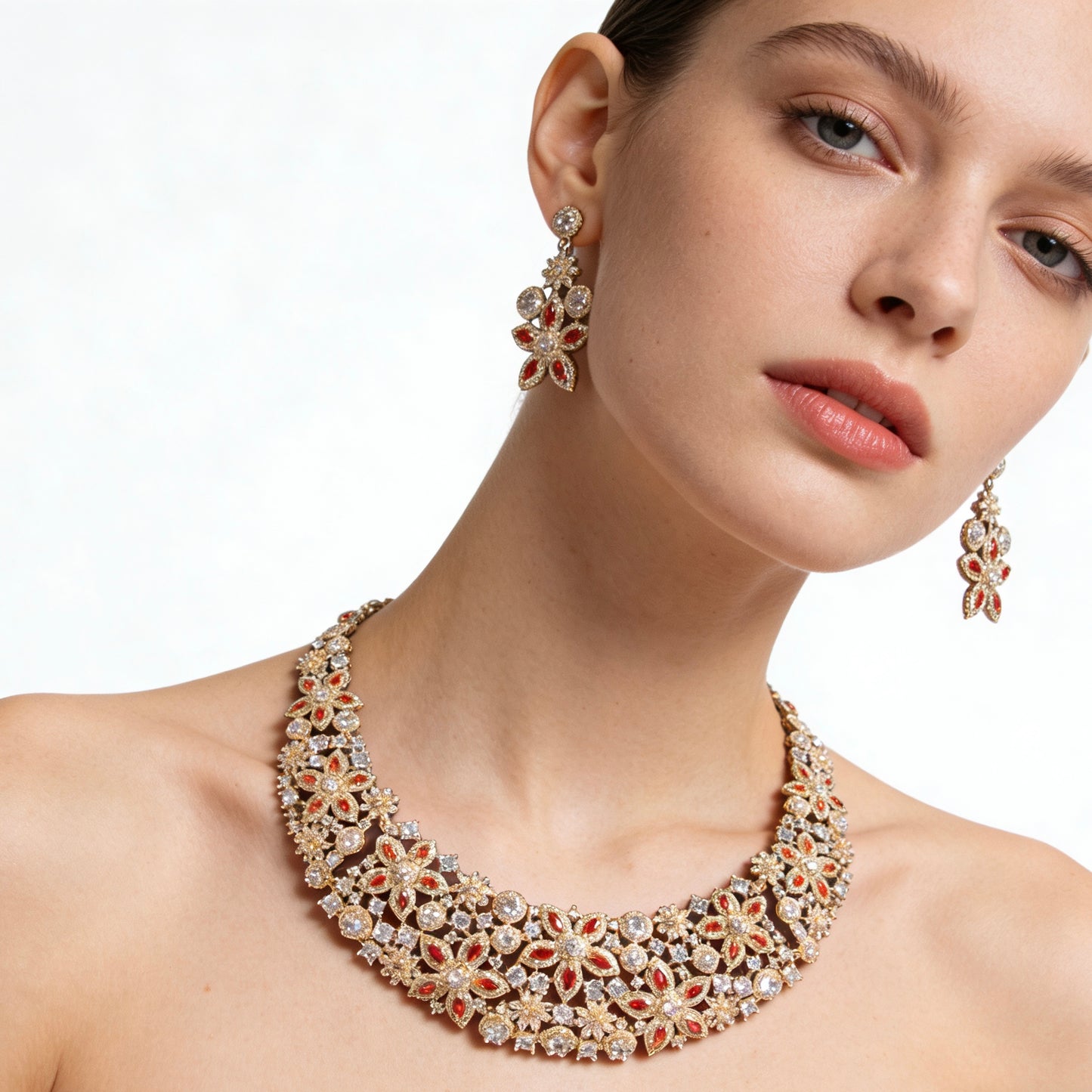 Amber Bloom CZ Earrings