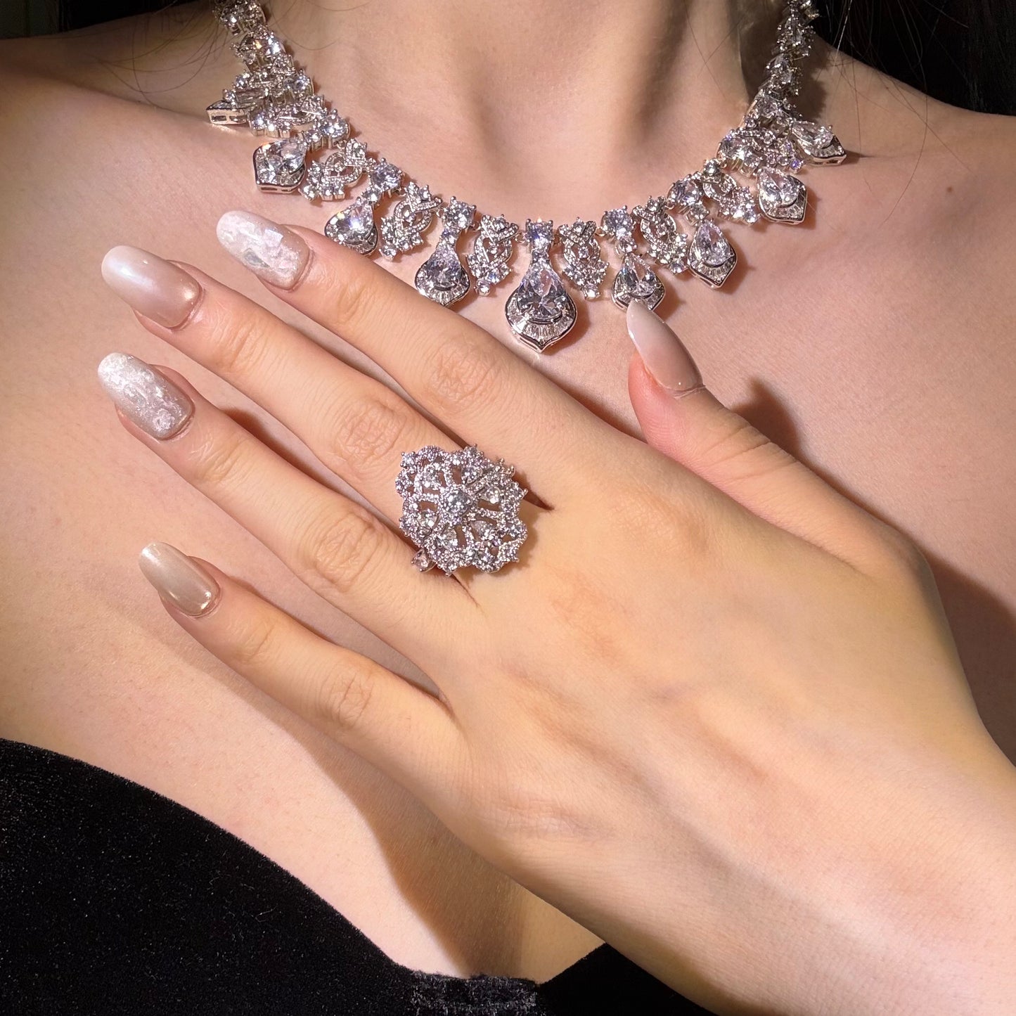 White Diamond Jewelry Set