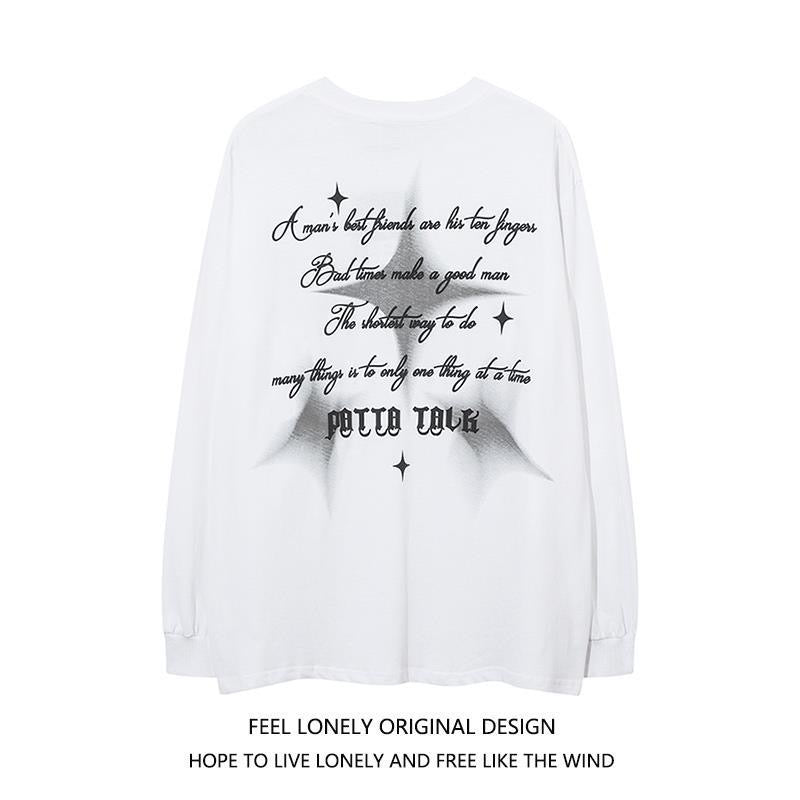Gothic letter chain long-sleeve shirt